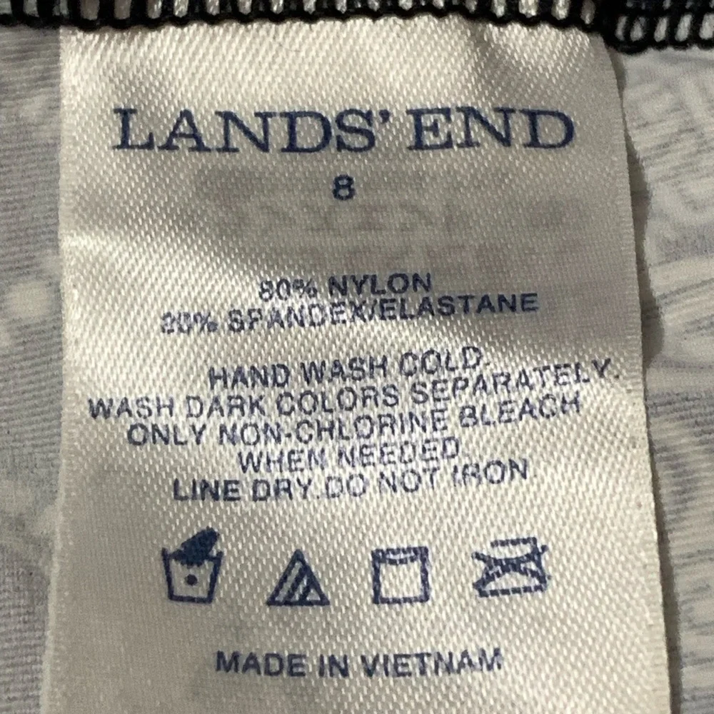 Lands' End black and white floral halter tankini top - Picture 8 of 9